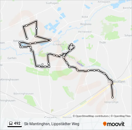 492 Bus Line Map