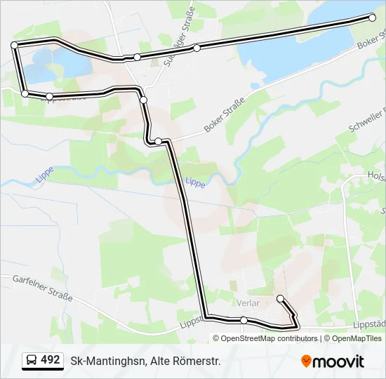 492 Bus Line Map