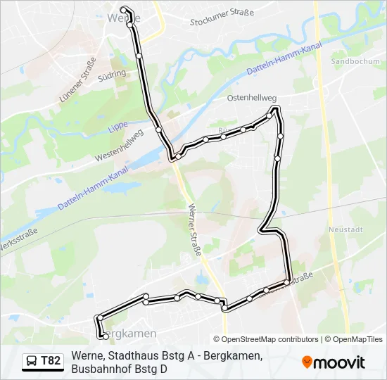 T82 Bus Line Map