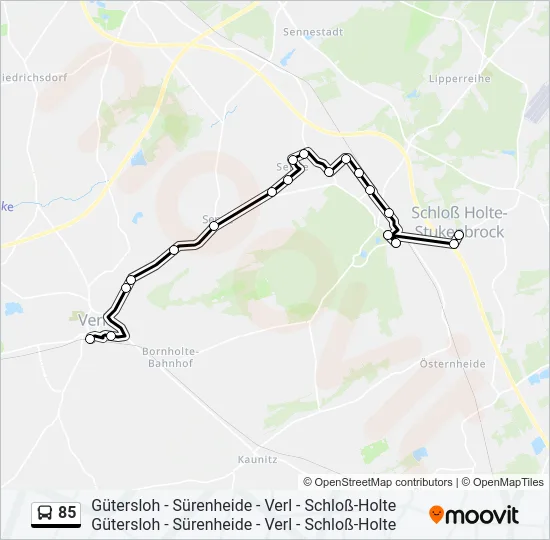 85 Bus Line Map