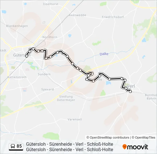 85 Bus Line Map