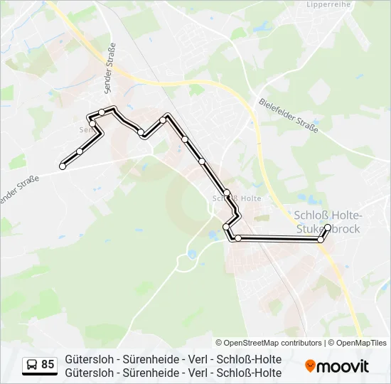 85 Bus Line Map