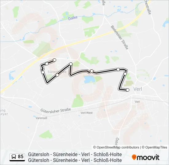 85 Bus Line Map