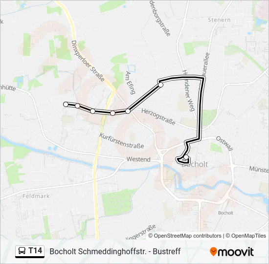 T14 Bus Line Map