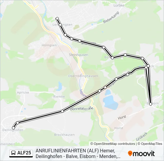Автобус ALF25: карта маршрута