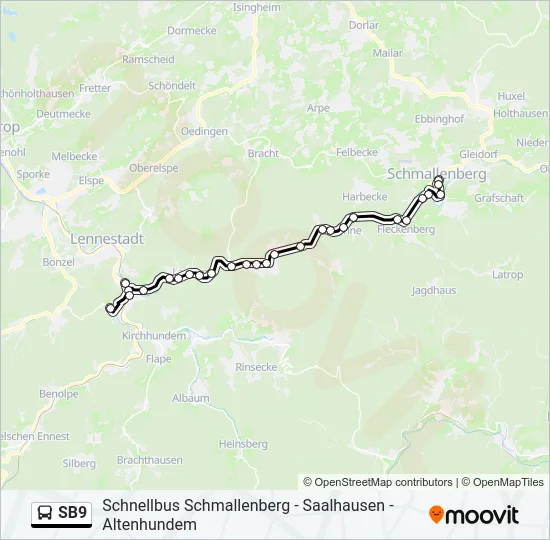 SB9 Bus Line Map