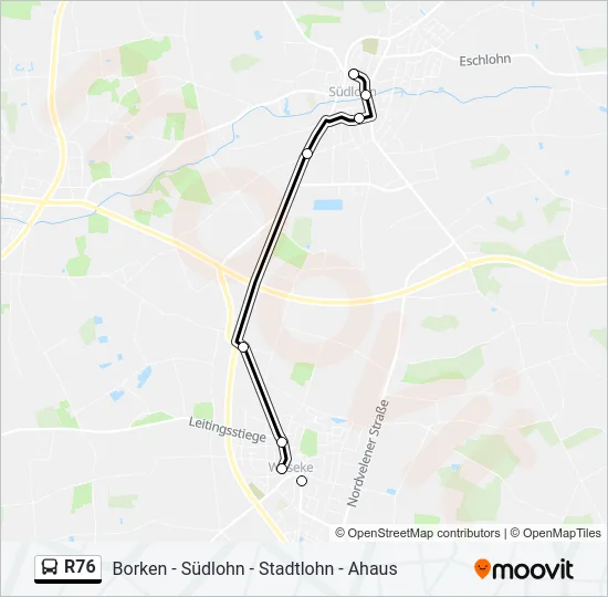 R76 Bus Line Map