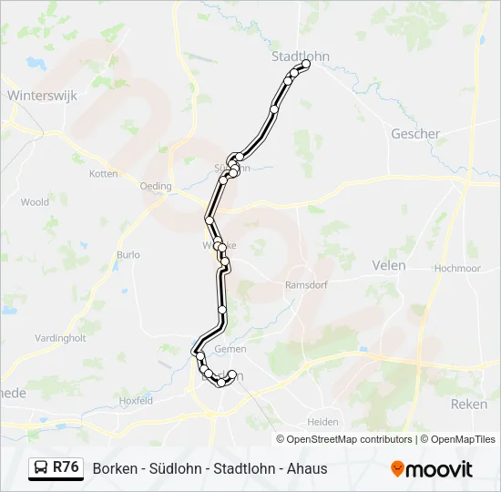 R76 Bus Line Map