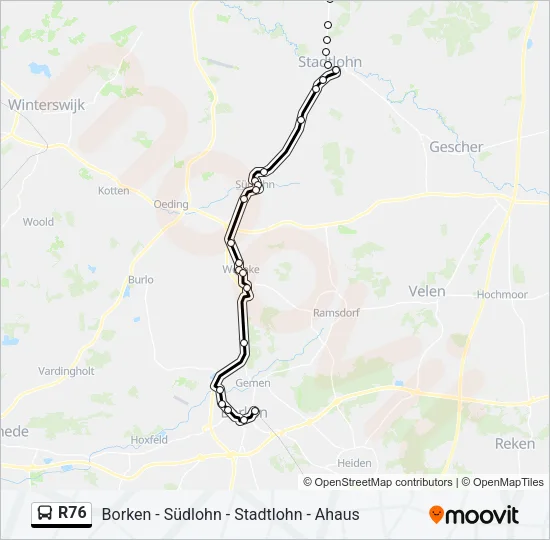 R76 Bus Line Map