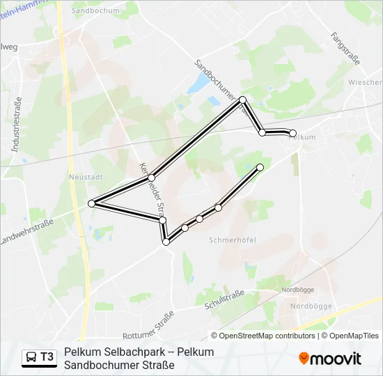 T3 Bus Line Map