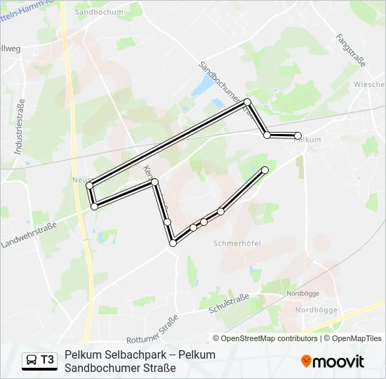 T3 Bus Line Map
