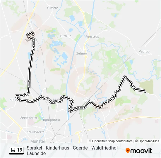 Buslinie 19 Karte