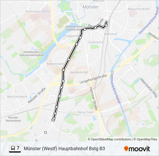 Автобус 7: карта маршрута