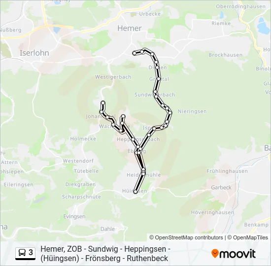 Buslinie 3 Karte
