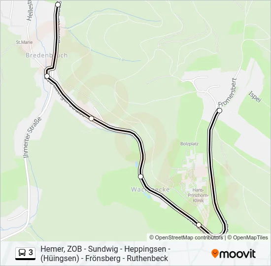 3 Bus Line Map