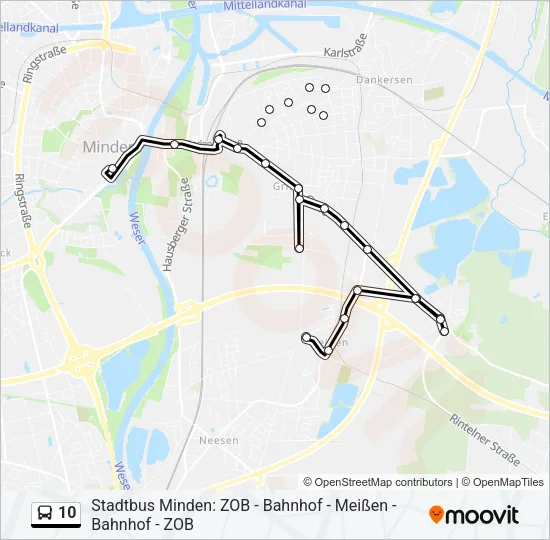 Buslinie 10 Karte