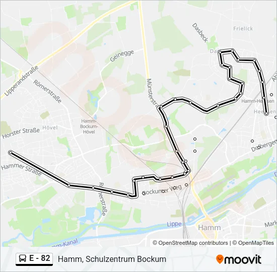 E - 82 Bus Line Map