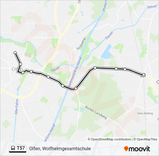 T57 Bus Line Map