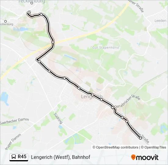 R45 Bus Line Map