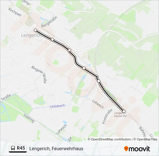 R45 Bus Line Map