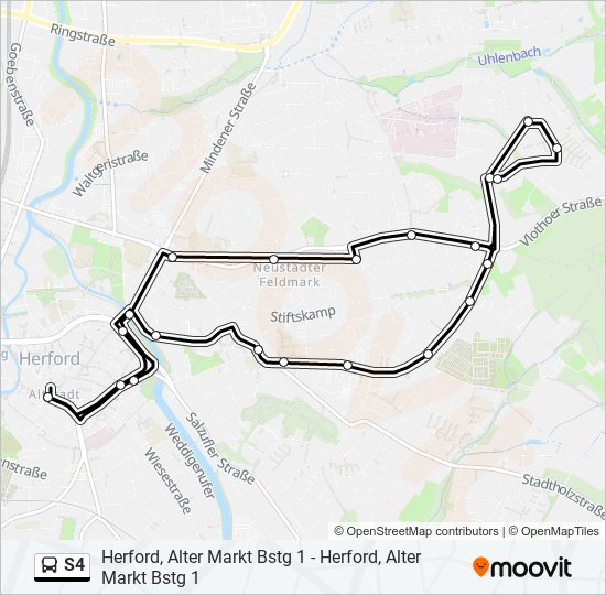 Автобус S4: карта маршрута