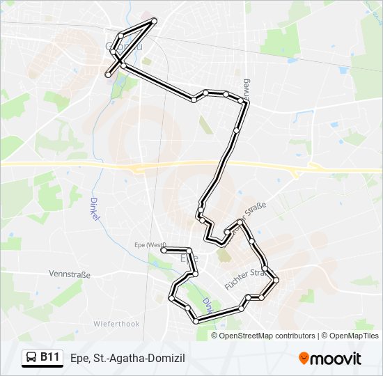 B11 bus Line Map