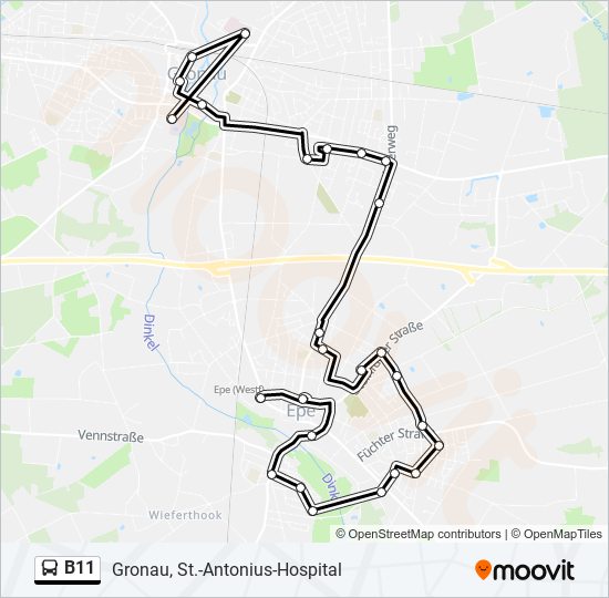 B11 bus Line Map