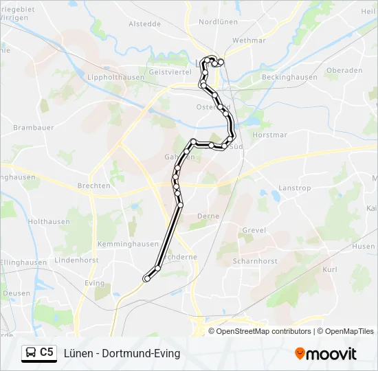 C5 Bus Line Map
