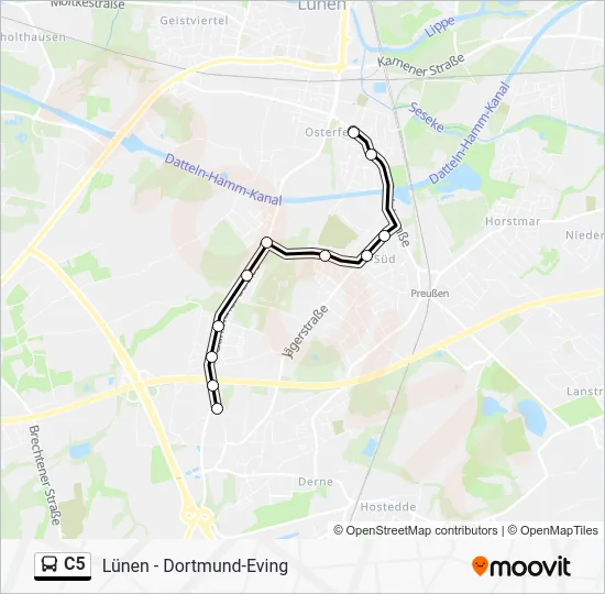 Автобус C5: карта маршрута