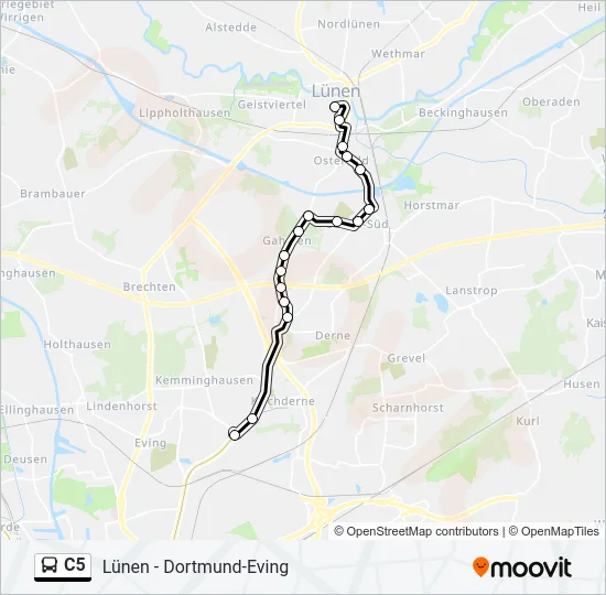 C5 Bus Line Map