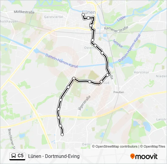 Автобус C5: карта маршрута