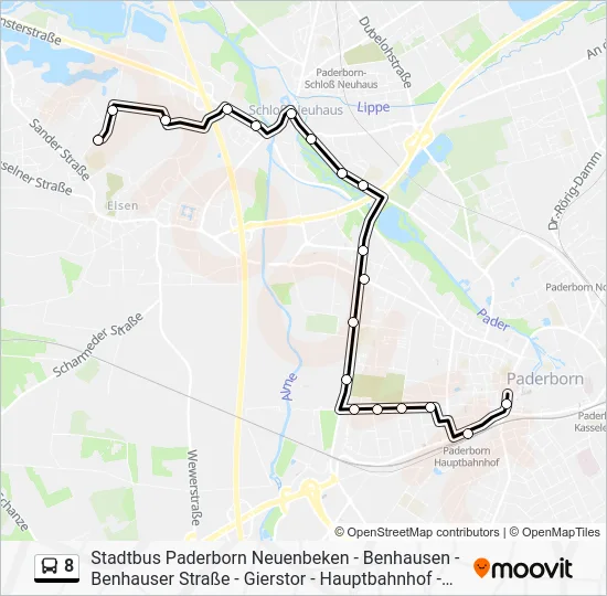 Автобус 8: карта маршрута