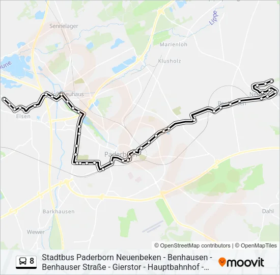 8 Bus Line Map