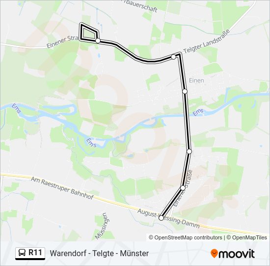 Автобус R11: карта маршрута