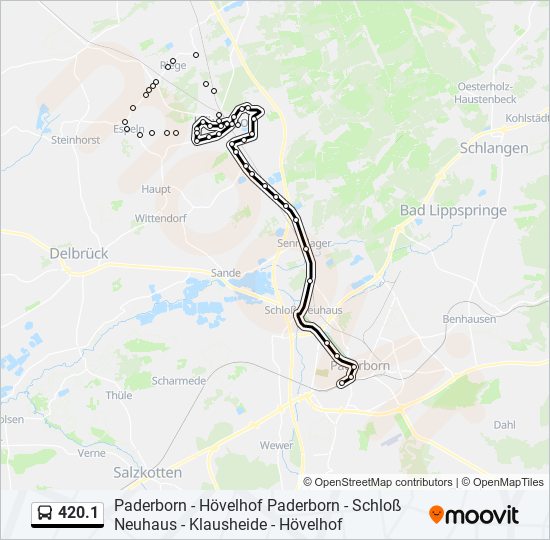 Buslinie 420.1 Karte