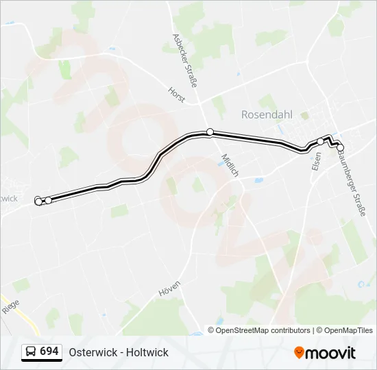 694 Bus Line Map