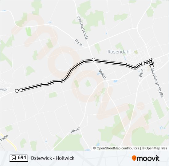 694 bus Line Map