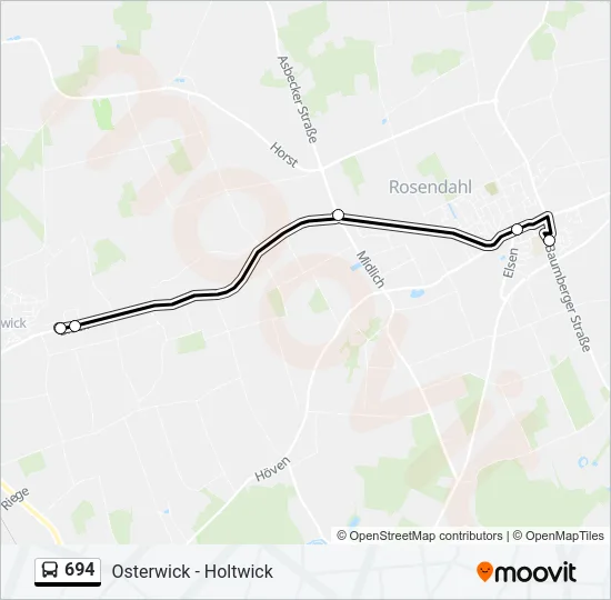 694 Bus Line Map