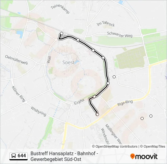 Автобус 644: карта маршрута
