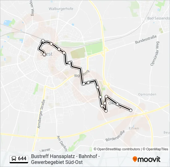 Автобус 644: карта маршрута