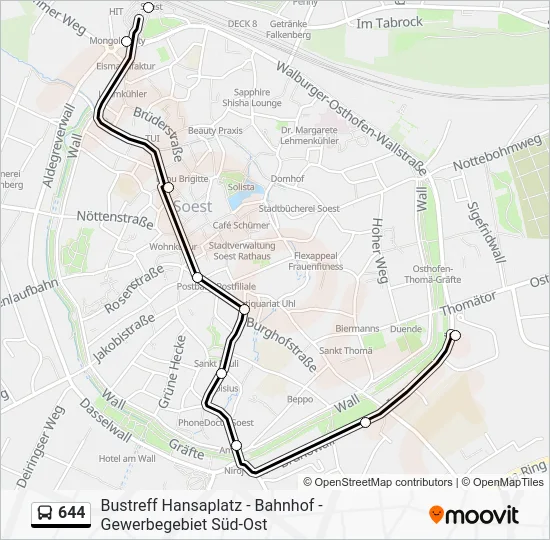 Автобус 644: карта маршрута