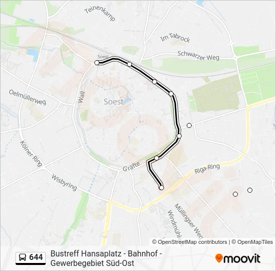 Автобус 644: карта маршрута