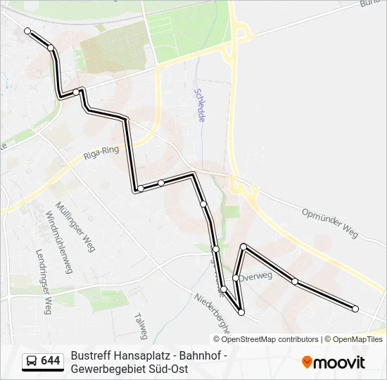 Автобус 644: карта маршрута