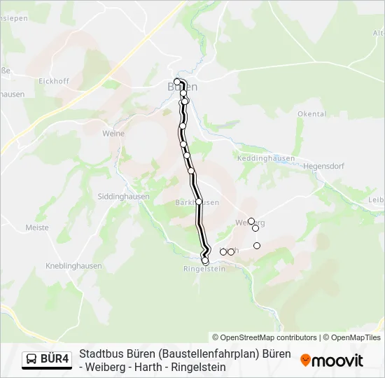 Автобус BÜR4: карта маршрута