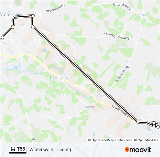 T55 bus Line Map