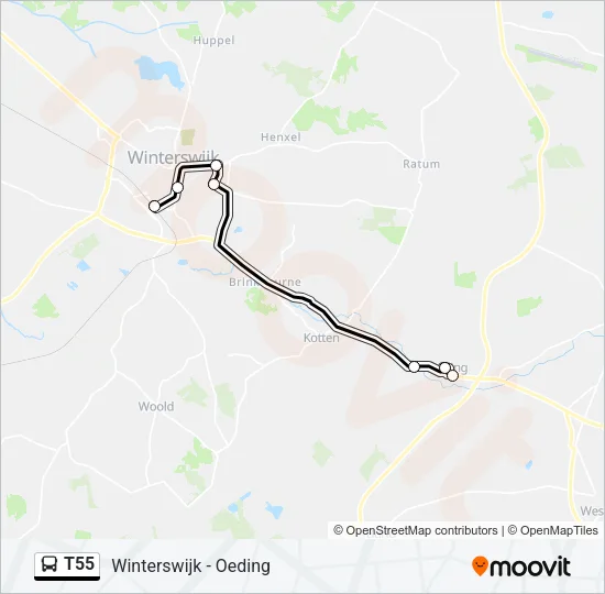 T55 Bus Line Map