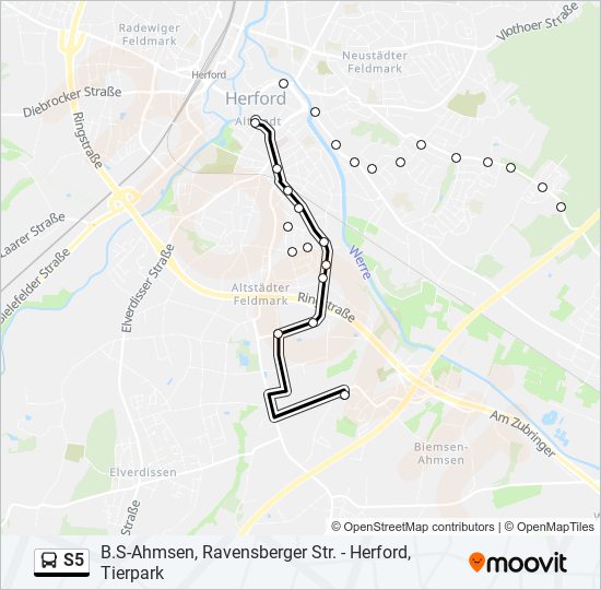 Автобус S5: карта маршрута