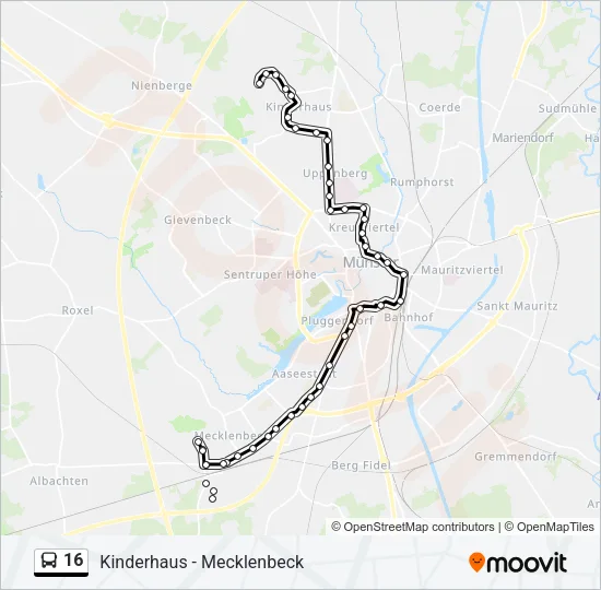 16 Bus Line Map