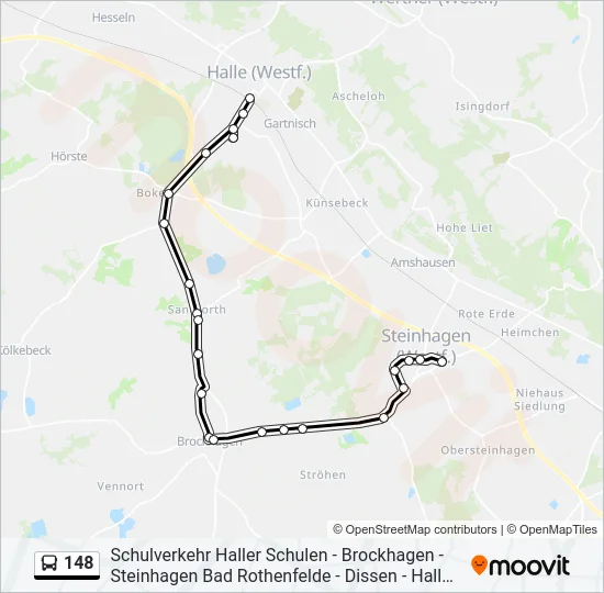 148 Bus Line Map