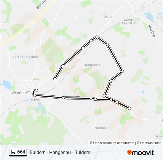 664 bus Line Map